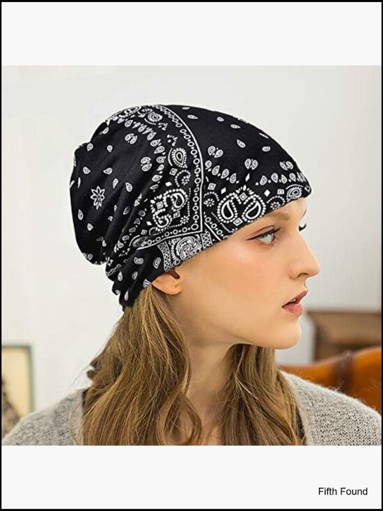 Cotton Slouchy Beanie Cap Scarf Open Top Ponytail Hat Chemo Headwear